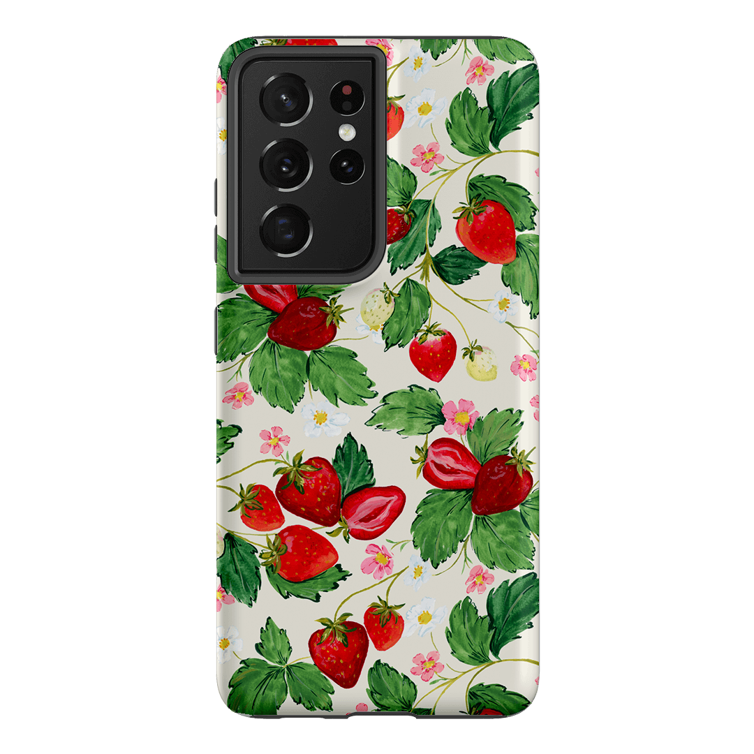 Strawberry Patch Printed Phone Cases Samsung Galaxy S21 Ultra / Armoured by Ellie Mae - The Dairy