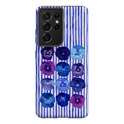Striped Pansies Printed Phone Cases Samsung Galaxy S21 Ultra / Armoured by Kayla Henley - The Dairy