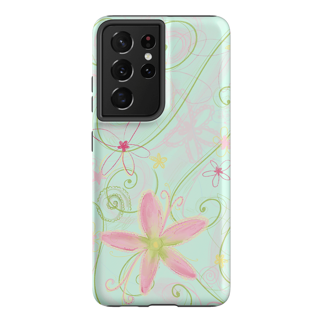Swirl Blue Printed Phone Cases Samsung Galaxy S21 Ultra / Armoured by Kayla Carr - The Dairy