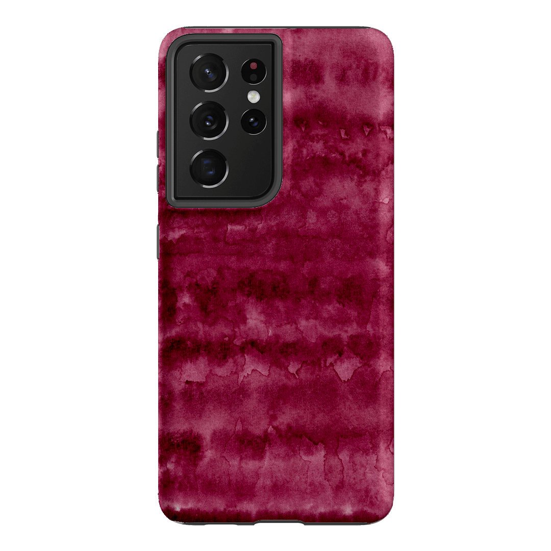 Watercolour Stripes Burgundy Printed Phone Cases Samsung Galaxy S21 Ultra / Armoured by The Dairy - The Dairy