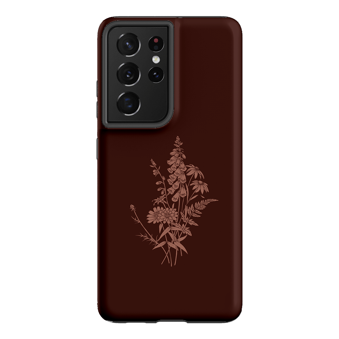 Wildflowers Mocha Printed Phone Cases Samsung Galaxy S21 Ultra / Armoured by Typoflora - The Dairy