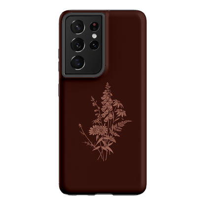 Wildflowers Mocha Printed Phone Cases Samsung Galaxy S21 Ultra / Armoured by Typoflora - The Dairy