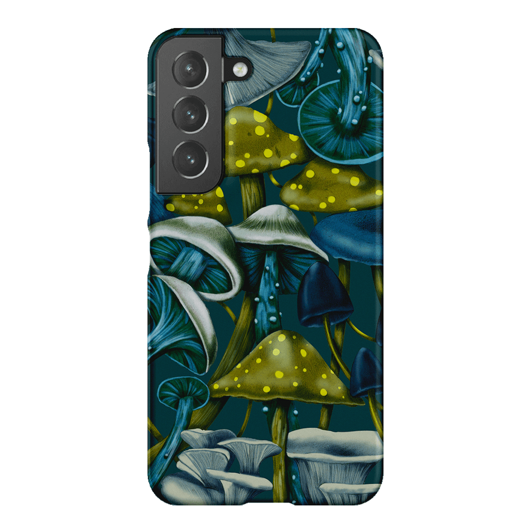 Shrooms Blue Printed Phone Cases Samsung Galaxy S22 / Snap by Kelly Thompson - The Dairy