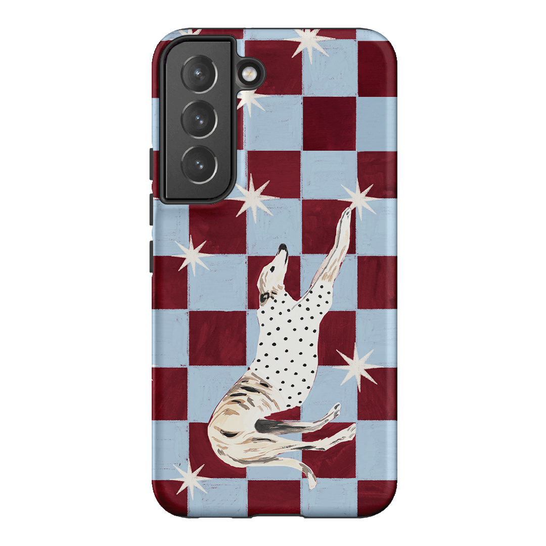Check Greyhound Blue Printed Phone Cases Samsung Galaxy S22 / Armoured by Lisa Hu - The Dairy