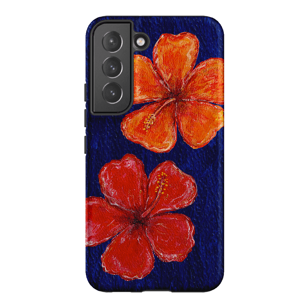 Hibiscus Flower Deep Blue Printed Phone Cases Samsung Galaxy S22 / Armoured by BG. Studio - The Dairy