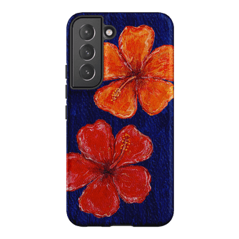 Hibiscus Flower Deep Blue Printed Phone Cases Samsung Galaxy S22 / Armoured by BG. Studio - The Dairy