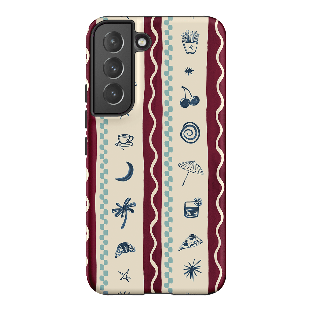 Summer Snacks Burgundy Printed Phone Cases Samsung Galaxy S22 / Armoured by Charlie Taylor - The Dairy