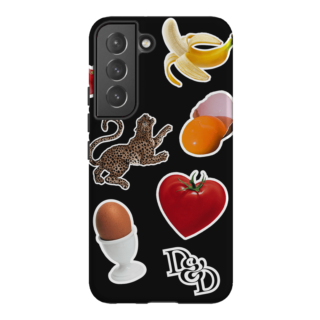 Sunday Stickers Black Printed Phone Cases Samsung Galaxy S22 / Armoured by Desmond & Dempsey - The Dairy