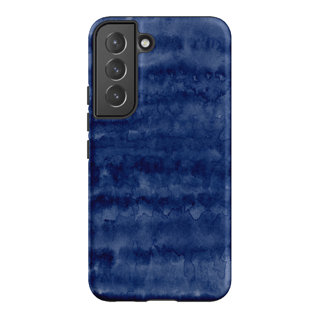 Watercolour Stripes Navy Printed Phone Cases Samsung Galaxy S22 / Armoured by The Dairy - The Dairy