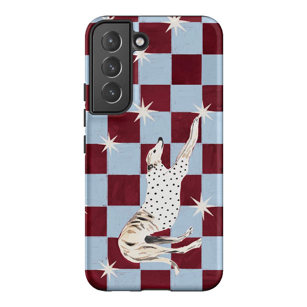 Check Greyhound Blue Printed Phone Cases Samsung Galaxy S22 Plus / Armoured by Lisa Hu - The Dairy