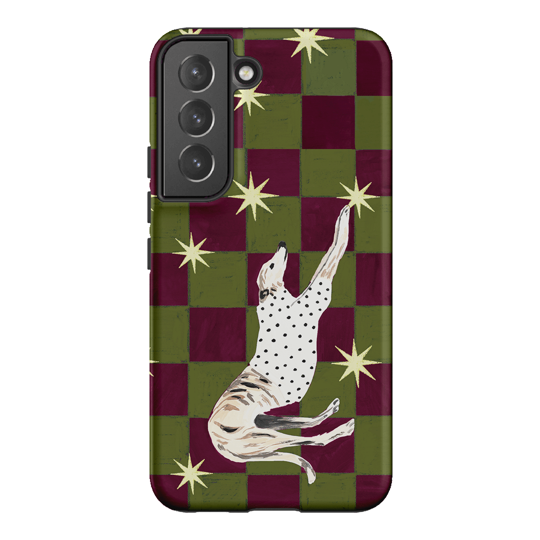 Check Greyhound Green Printed Phone Cases Samsung Galaxy S22 Plus / Armoured by Lisa Hu - The Dairy