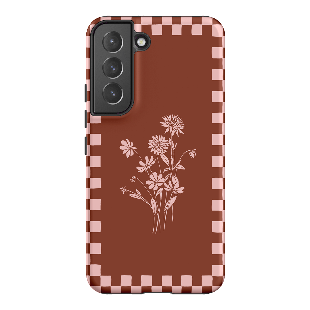Dahlia Check Printed Phone Cases Samsung Galaxy S22 Plus / Armoured by Typoflora - The Dairy