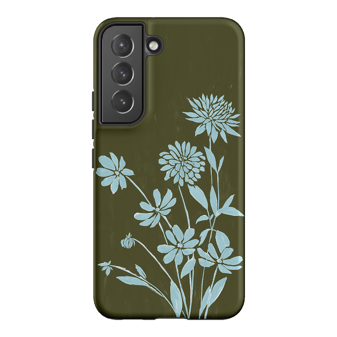Dahlia Khaki Printed Phone Cases Samsung Galaxy S22 Plus / Armoured by Typoflora - The Dairy