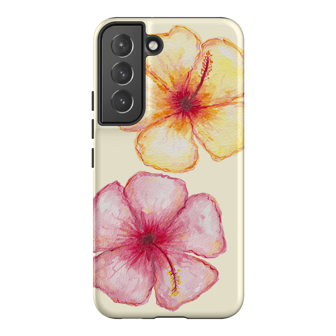 Hibiscus Flower Yellow Printed Phone Cases Samsung Galaxy S22 Plus / Armoured by BG. Studio - The Dairy