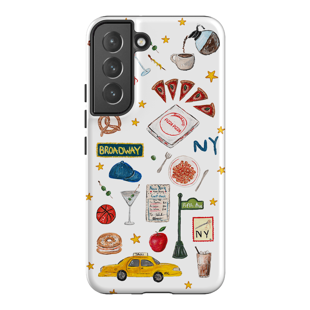NYC White Printed Phone Cases Samsung Galaxy S22 Plus / Armoured by BG. Studio - The Dairy