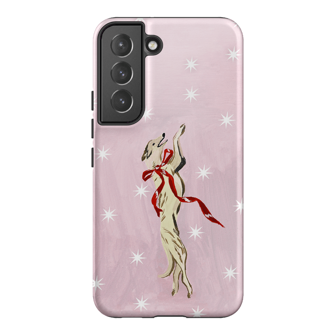 Pink Bow Hound Printed Phone Cases Samsung Galaxy S22 Plus / Armoured by Lisa Hu - The Dairy
