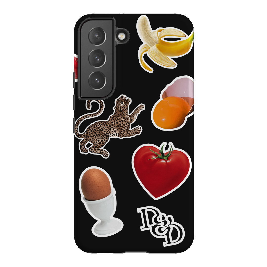 Sunday Stickers Black Printed Phone Cases Samsung Galaxy S22 Plus / Armoured by Desmond & Dempsey - The Dairy