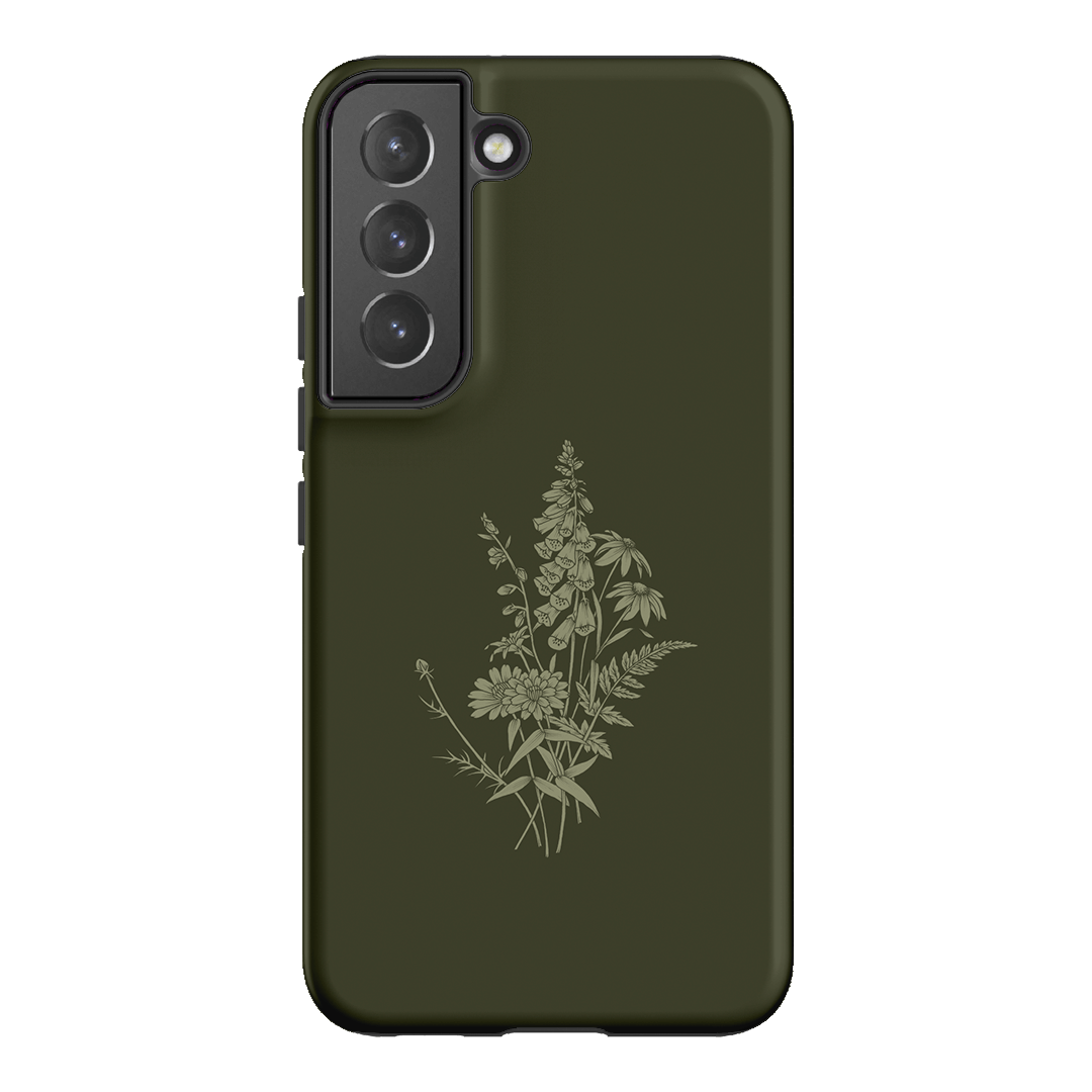 Wildflowers Olive Printed Phone Cases Samsung Galaxy S22 Plus / Armoured by Typoflora - The Dairy