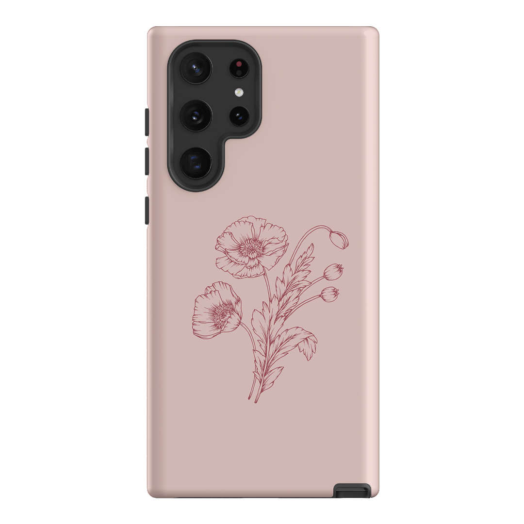 Blush Poppies Printed Phone Cases Samsung Galaxy S22 Ultra / Armoured by Typoflora - The Dairy