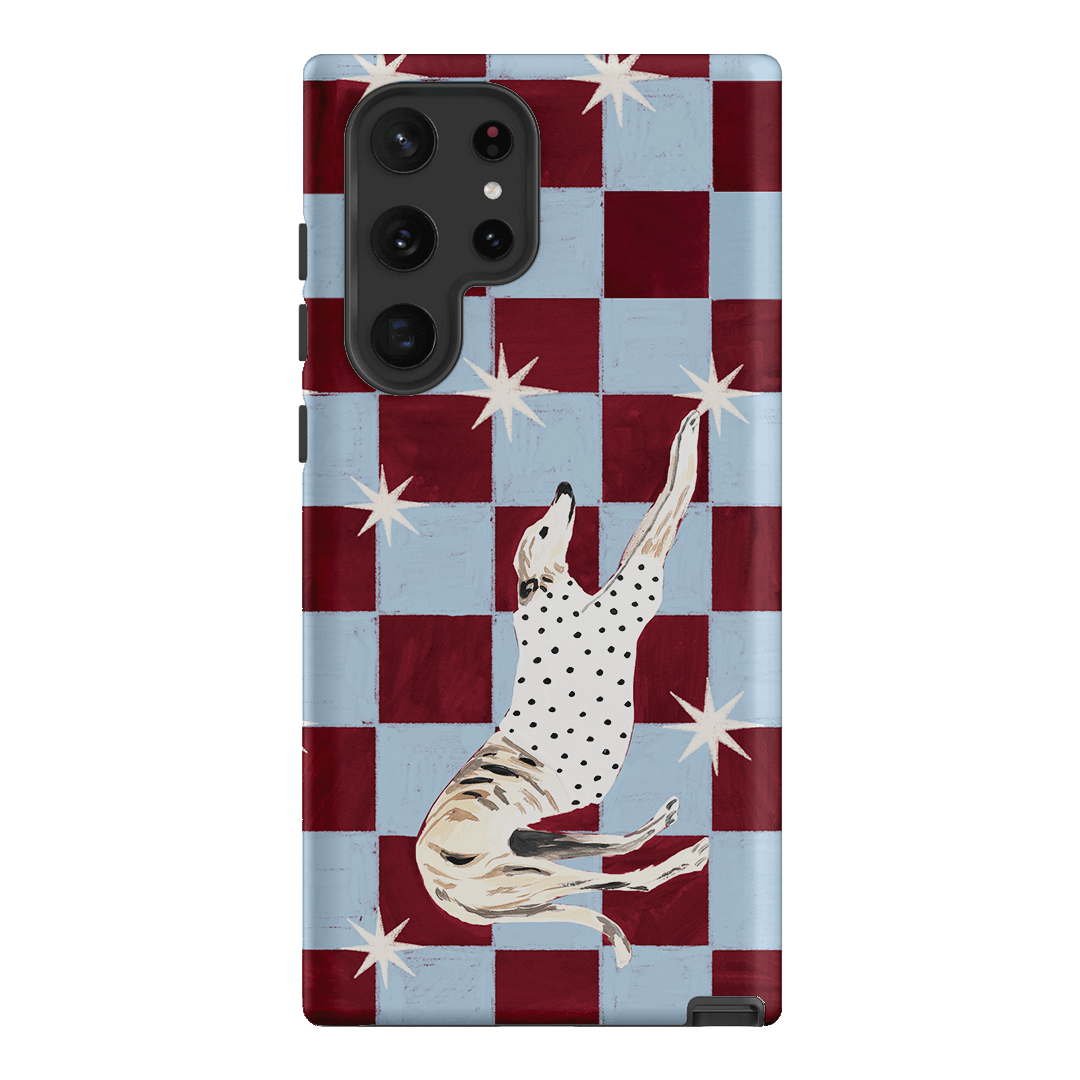 Check Greyhound Blue Printed Phone Cases Samsung Galaxy S22 Ultra / Armoured by Lisa Hu - The Dairy