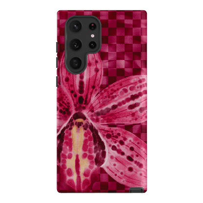 Check Orchid Printed Phone Cases Samsung Galaxy S22 Ultra / Armoured by Sally Hungerford - The Dairy
