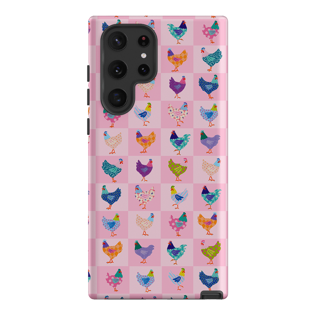 Checkered Chickens Printed Phone Cases Samsung Galaxy S22 Ultra / Armoured by Kayla Henley - The Dairy