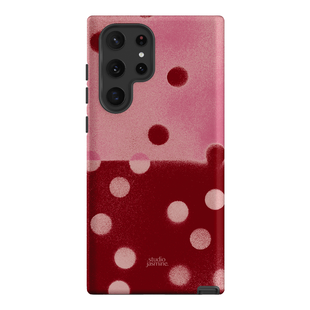 Cherry Polka Dot Printed Phone Cases Samsung Galaxy S22 Ultra / Armoured by Jasmine Dowling - The Dairy