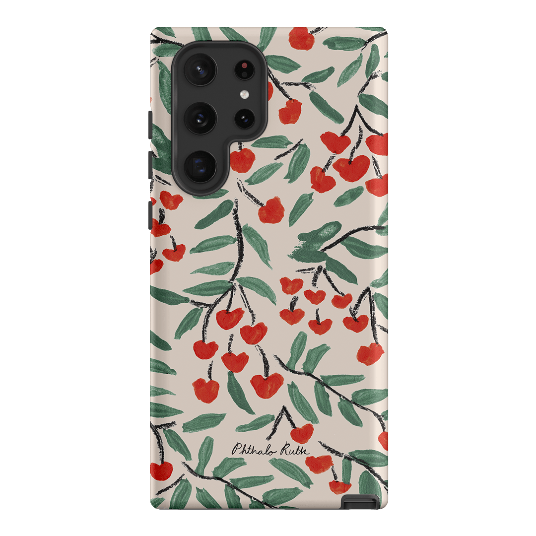 Cherry Love Printed Phone Cases Samsung Galaxy S22 Ultra / Armoured by Phthalo Ruth - The Dairy