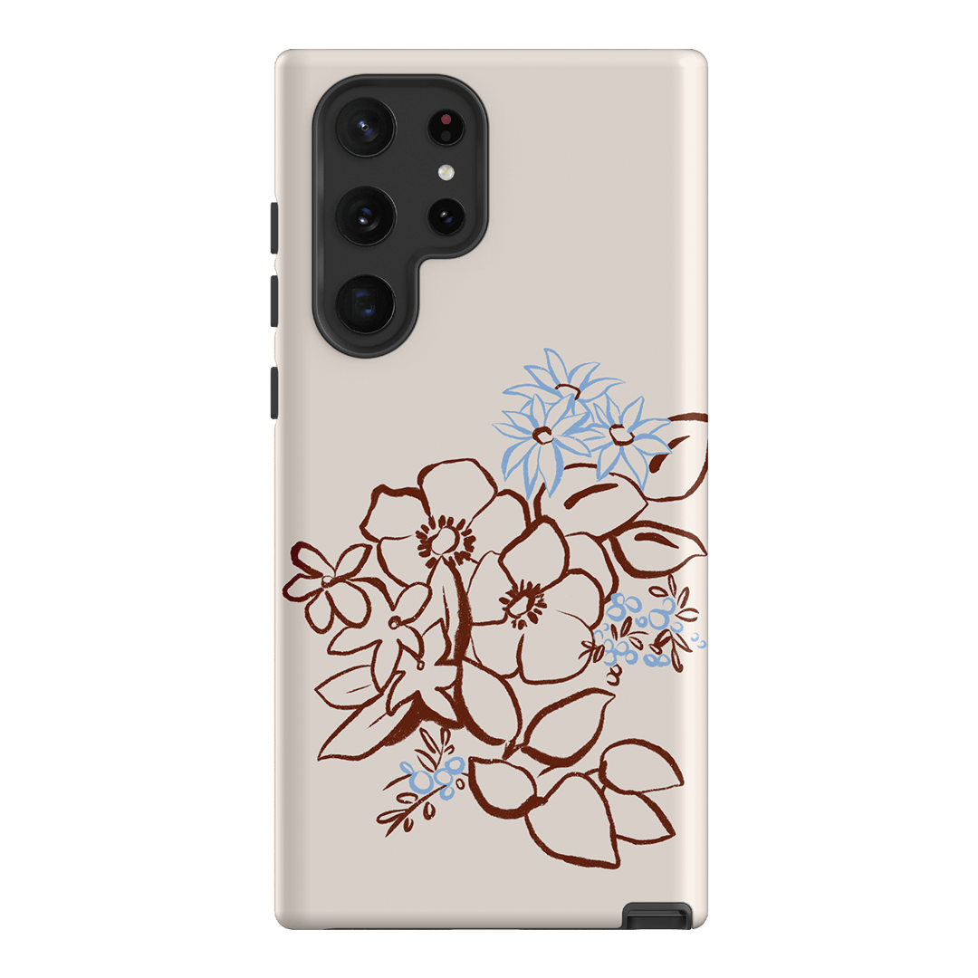 Cream Posy Printed Phone Cases Samsung Galaxy S22 Ultra / Armoured by Typoflora - The Dairy