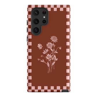 Dahlia Check Printed Phone Cases Samsung Galaxy S22 Ultra / Armoured by Typoflora - The Dairy