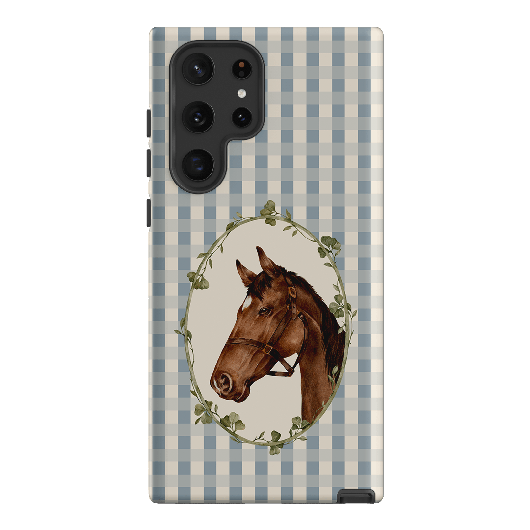 Gingham Horse Printed Phone Cases Samsung Galaxy S22 Ultra / Armoured by Kasiags Art - The Dairy