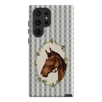 Gingham Horse Printed Phone Cases Samsung Galaxy S22 Ultra / Armoured by Kasiags Art - The Dairy