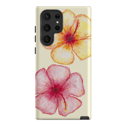 Hibiscus Flower Yellow Printed Phone Cases Samsung Galaxy S22 Ultra / Armoured by BG. Studio - The Dairy