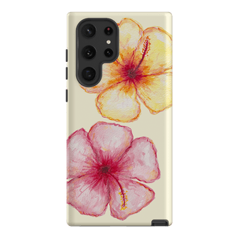 Hibiscus Flower Yellow Printed Phone Cases Samsung Galaxy S22 Ultra / Armoured by BG. Studio - The Dairy