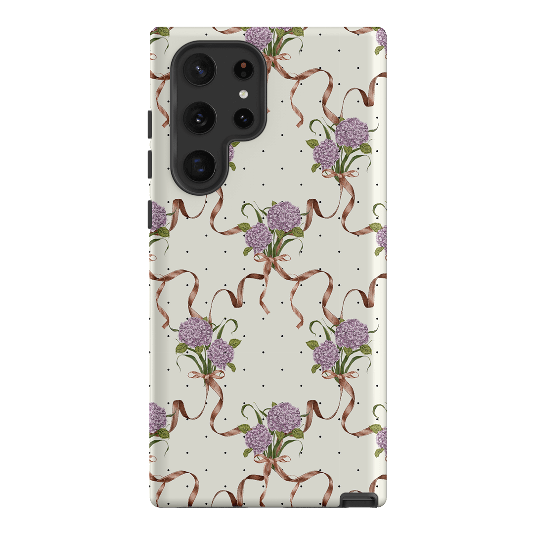 Hydrangea Ribbon Printed Phone Cases Samsung Galaxy S22 Ultra / Armoured by Veronica Tucker - The Dairy