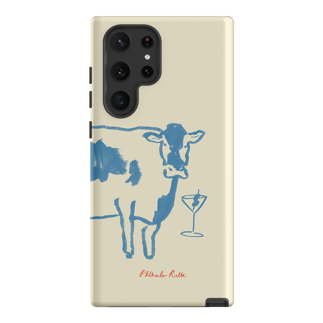 Mootini Blue Printed Phone Cases Samsung Galaxy S22 Ultra / Armoured by Phthalo Ruth - The Dairy