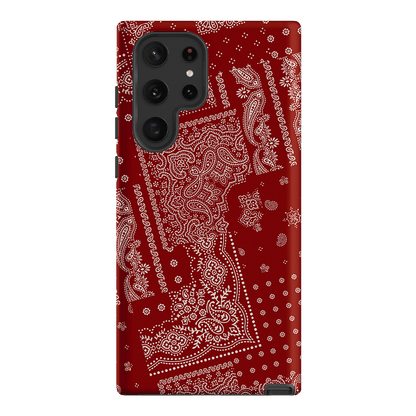 Paisley Crimson Printed Phone Cases Samsung Galaxy S22 Ultra / Armoured by The Dairy - The Dairy