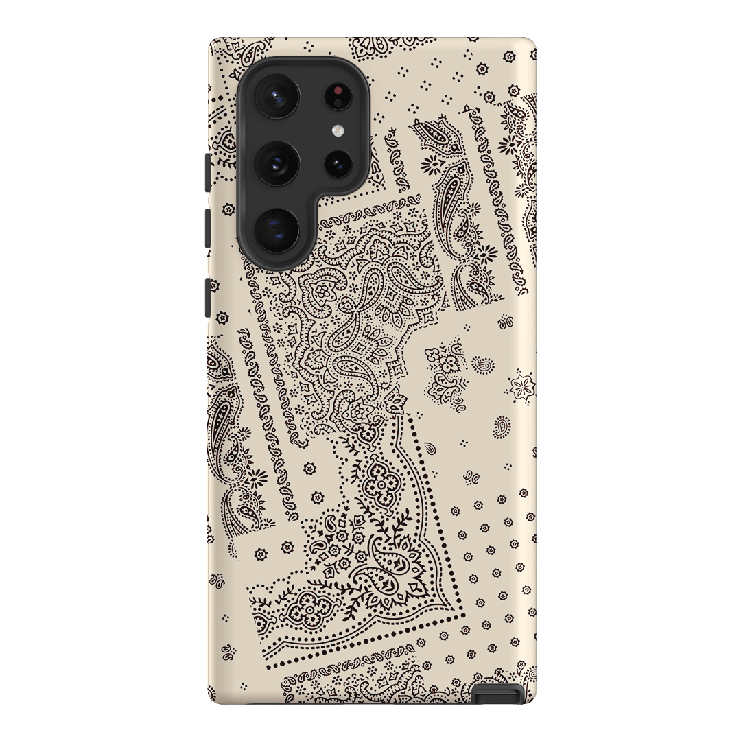 Paisley Ecru Printed Phone Cases Samsung Galaxy S22 Ultra / Armoured by The Dairy - The Dairy