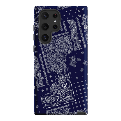 Paisley Indigo Printed Phone Cases Samsung Galaxy S22 Ultra / Armoured by The Dairy - The Dairy
