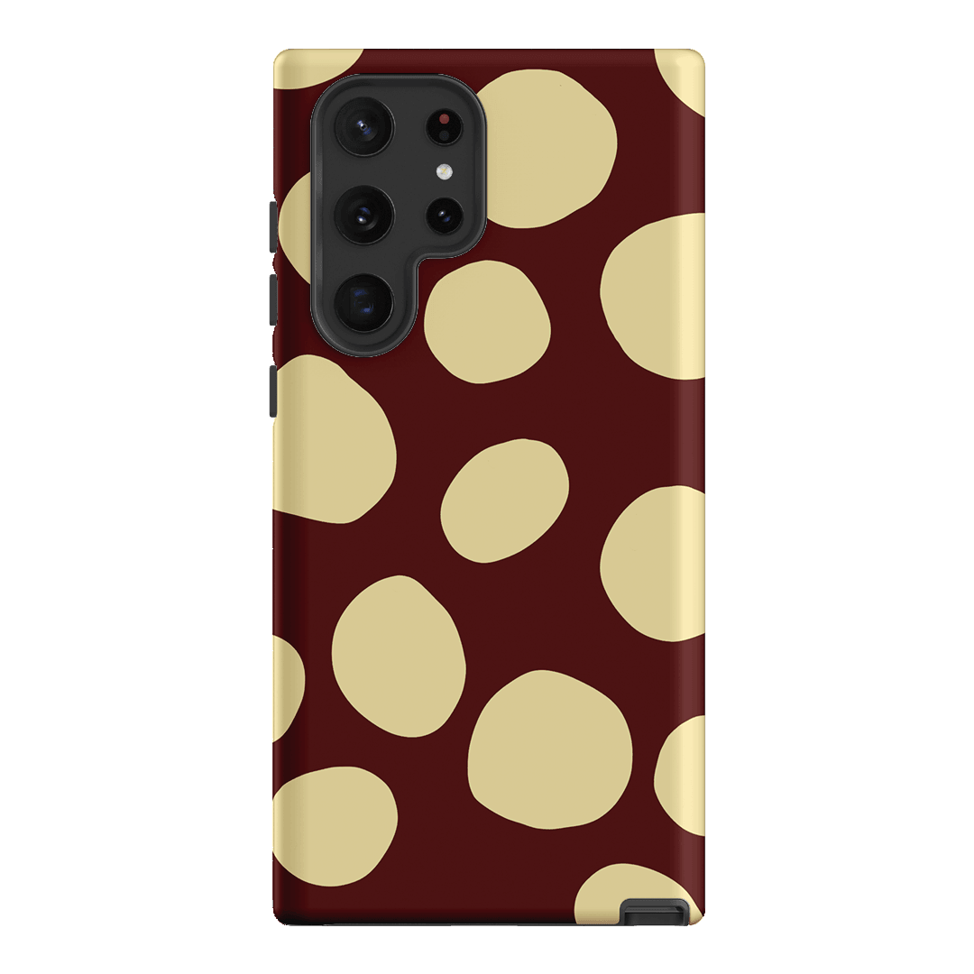 Pebbles Burgundy Butter Printed Phone Cases Samsung Galaxy S22 Ultra / Armoured by Veronica Tucker - The Dairy
