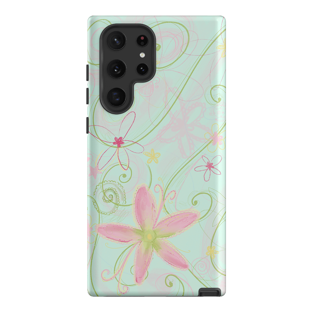 Swirl Blue Printed Phone Cases Samsung Galaxy S22 Ultra / Armoured by Kayla Carr - The Dairy