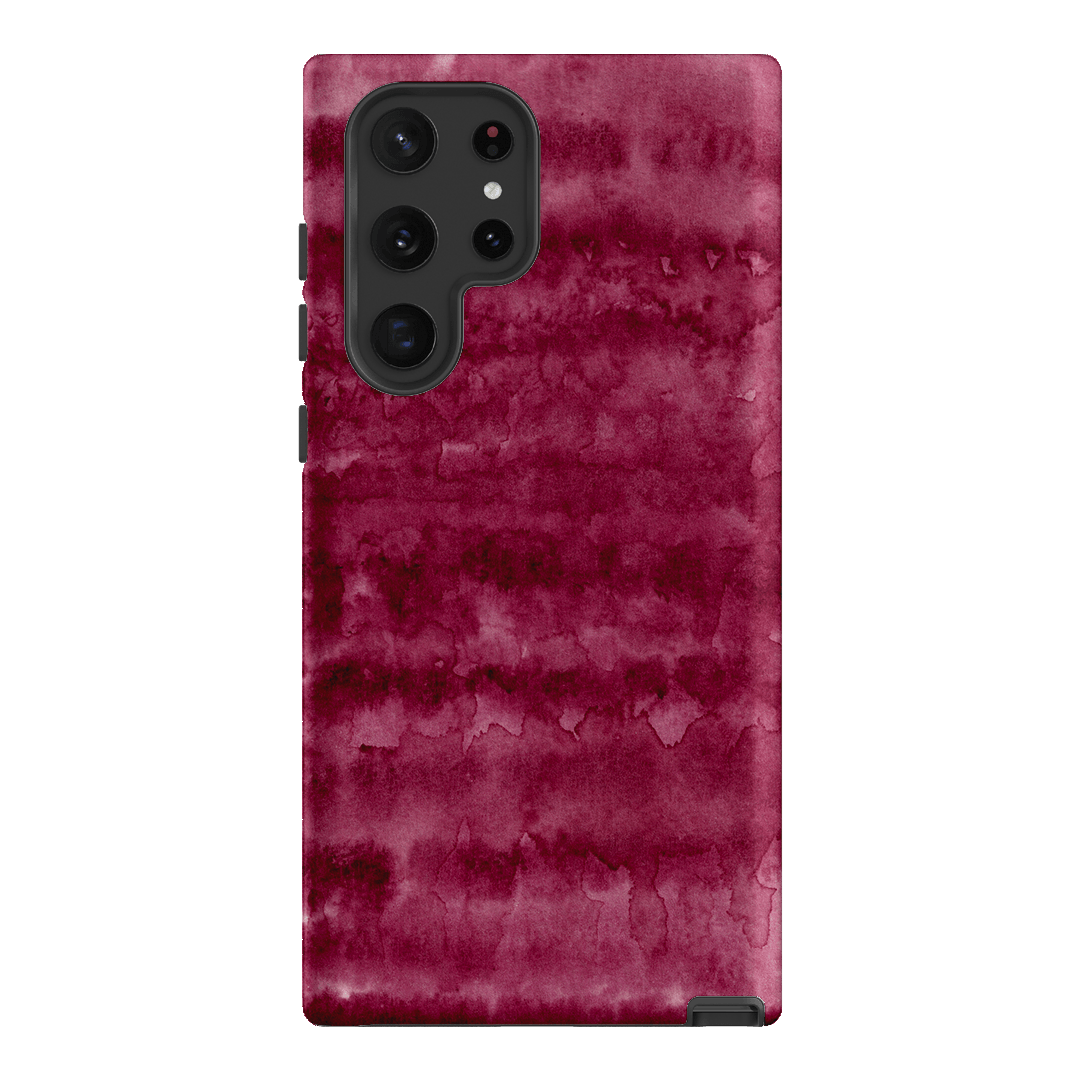 Watercolour Stripes Burgundy Printed Phone Cases Samsung Galaxy S22 Ultra / Armoured by The Dairy - The Dairy