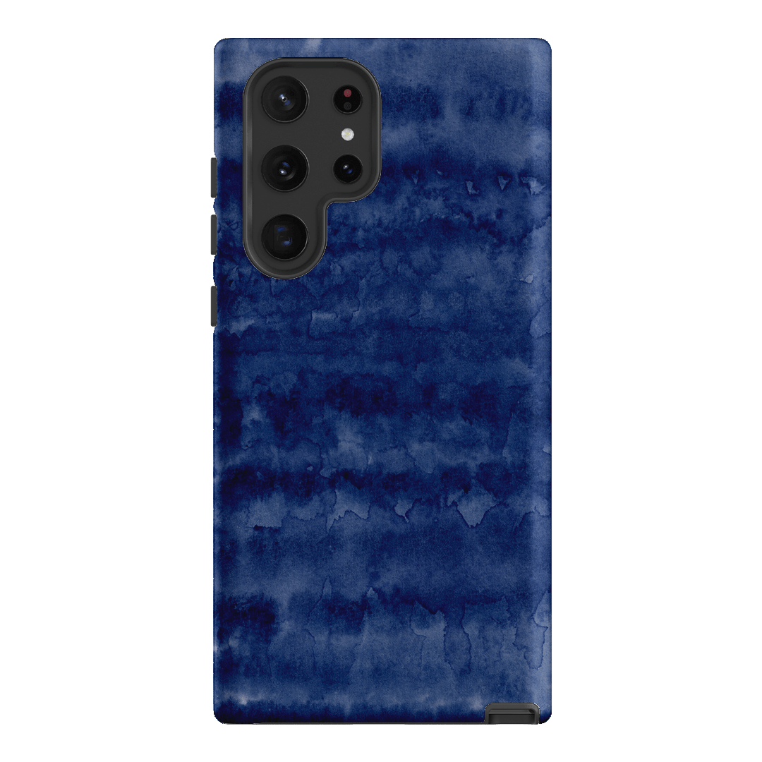 Watercolour Stripes Navy Printed Phone Cases Samsung Galaxy S22 Ultra / Armoured by The Dairy - The Dairy