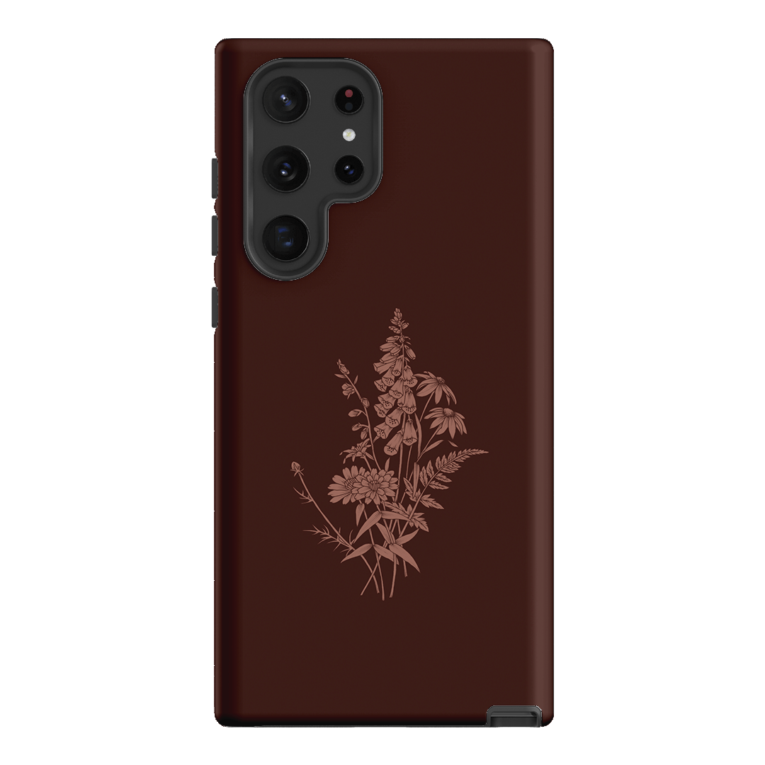 Wildflowers Mocha Printed Phone Cases Samsung Galaxy S22 Ultra / Armoured by Typoflora - The Dairy