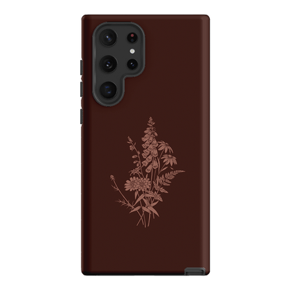 Wildflowers Mocha Printed Phone Cases Samsung Galaxy S22 Ultra / Armoured by Typoflora - The Dairy