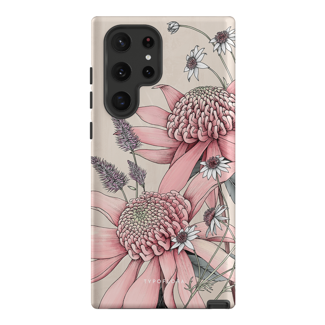 Pink Waratah Printed Phone Cases Samsung Galaxy S22 Ultra / Armoured by Typoflora - The Dairy
