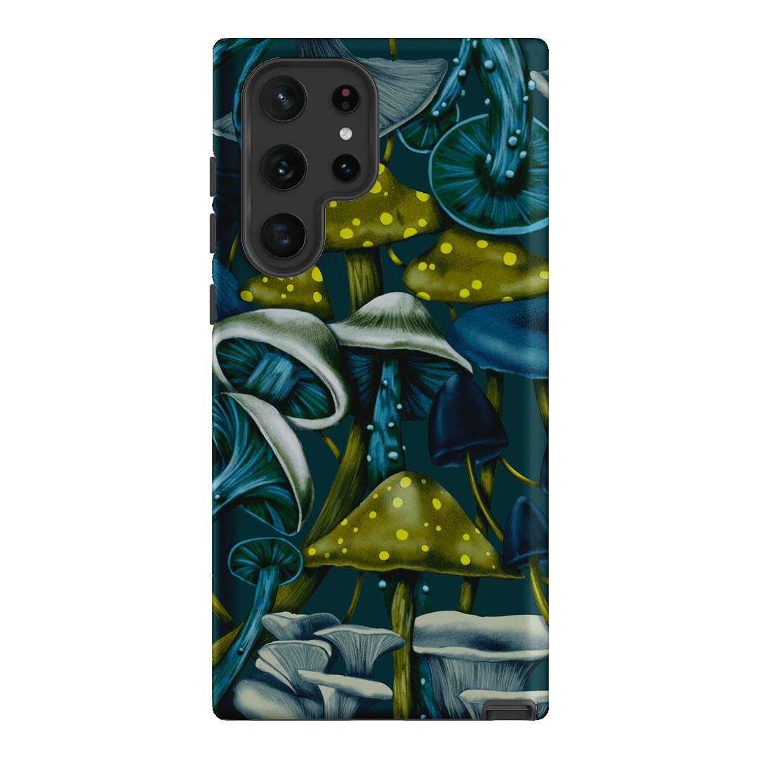 Shrooms Blue Printed Phone Cases Samsung Galaxy S22 Ultra / Armoured by Kelly Thompson - The Dairy