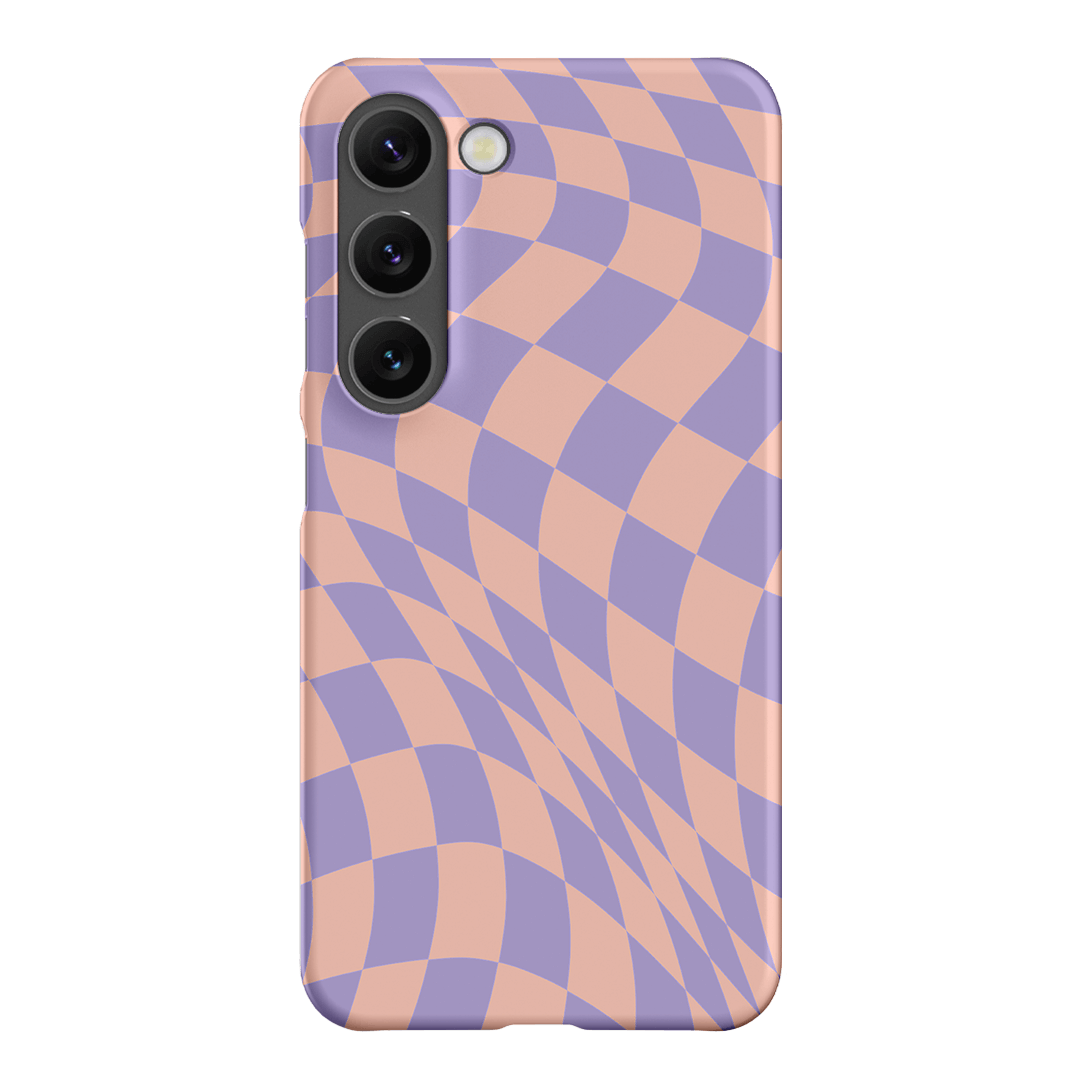 Wavy Check Lilac on Blush Matte Case Matte Phone Cases Samsung Galaxy S23 / Snap by The Dairy - The Dairy