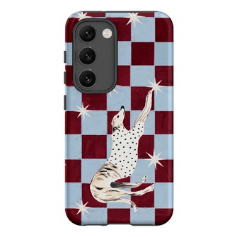 Check Greyhound Blue Printed Phone Cases Samsung Galaxy S23 / Armoured by Lisa Hu - The Dairy
