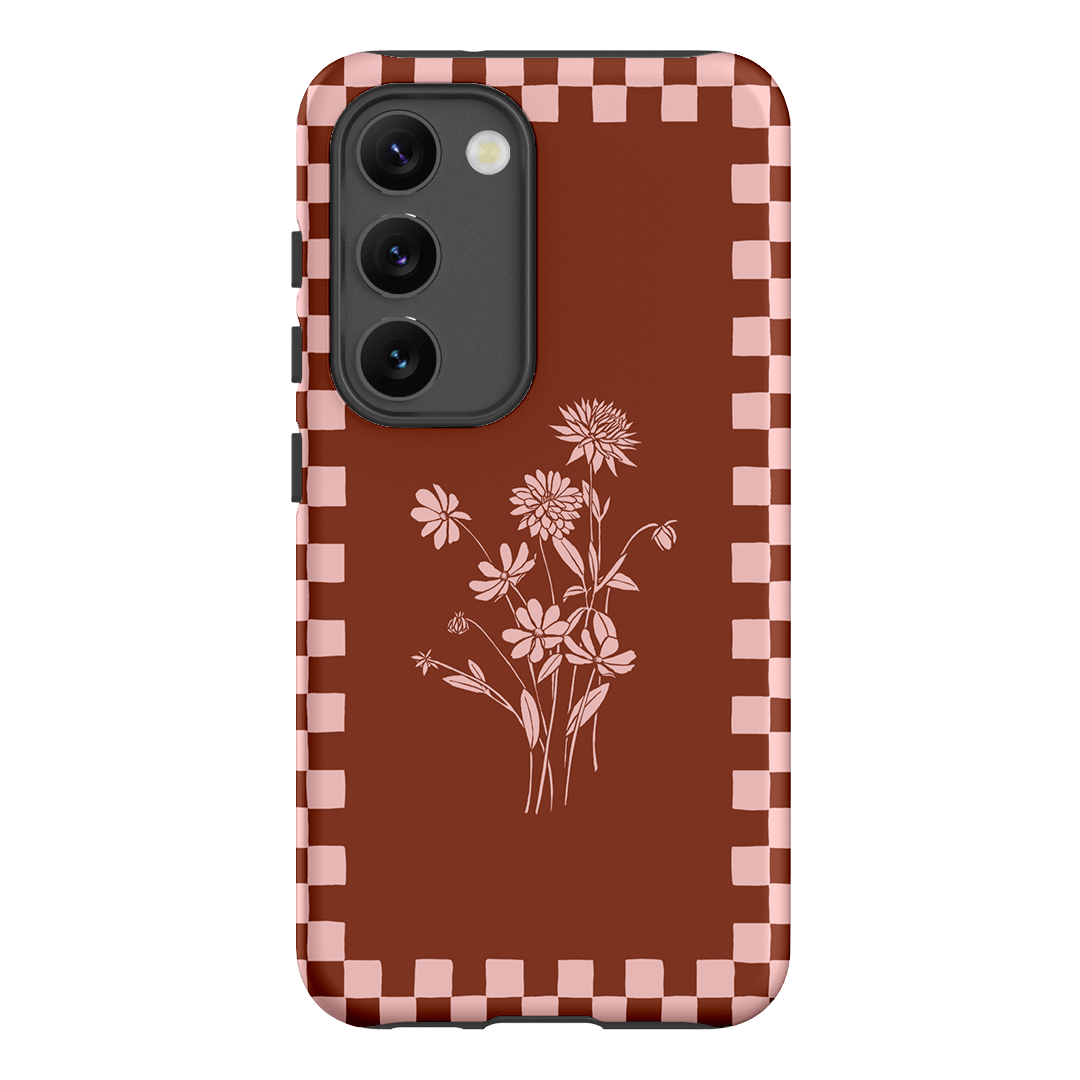 Dahlia Check Printed Phone Cases Samsung Galaxy S23 / Armoured by Typoflora - The Dairy